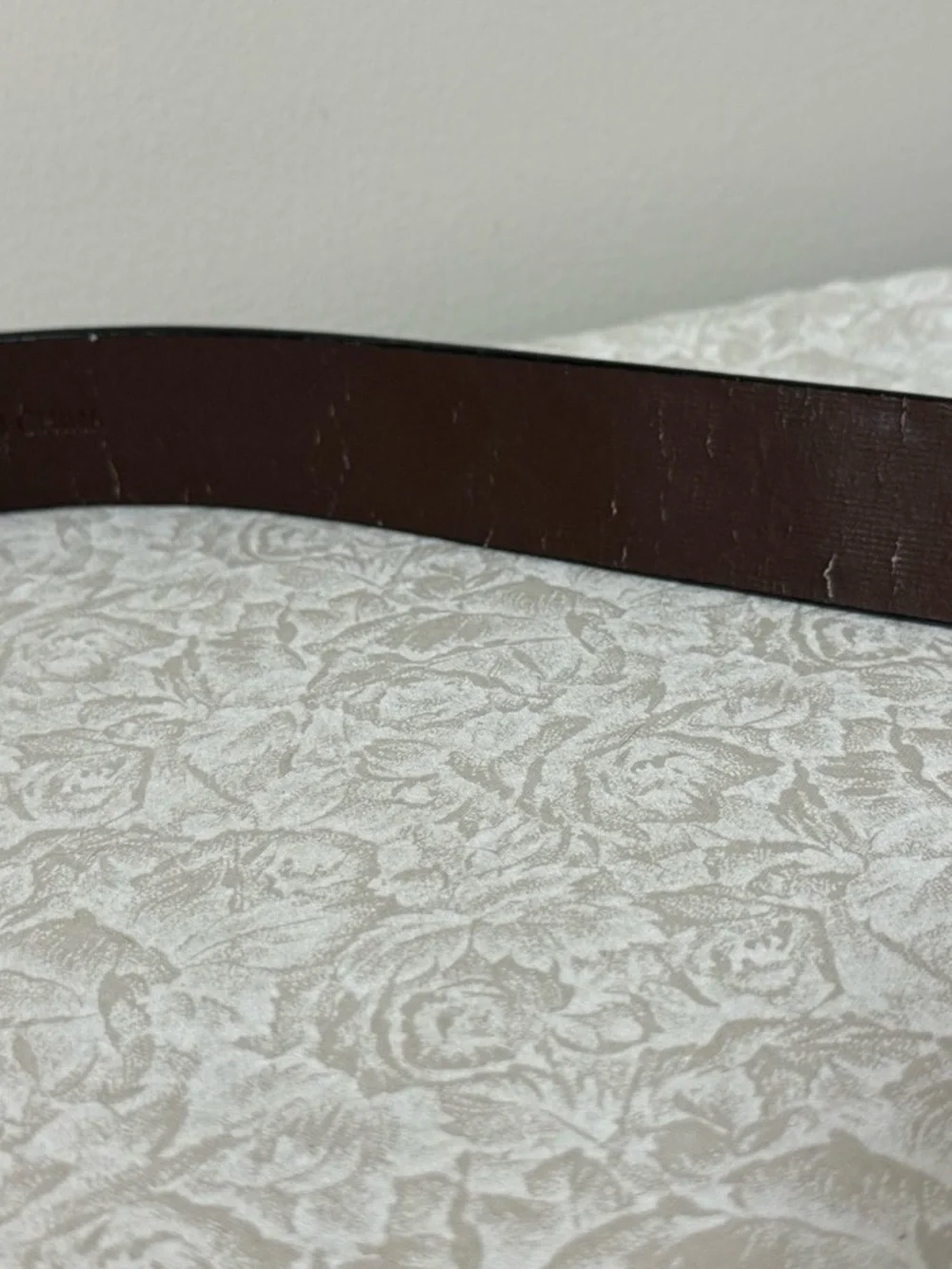 Western Tooled Brown Leather Belt with Ornate Silver Buckle